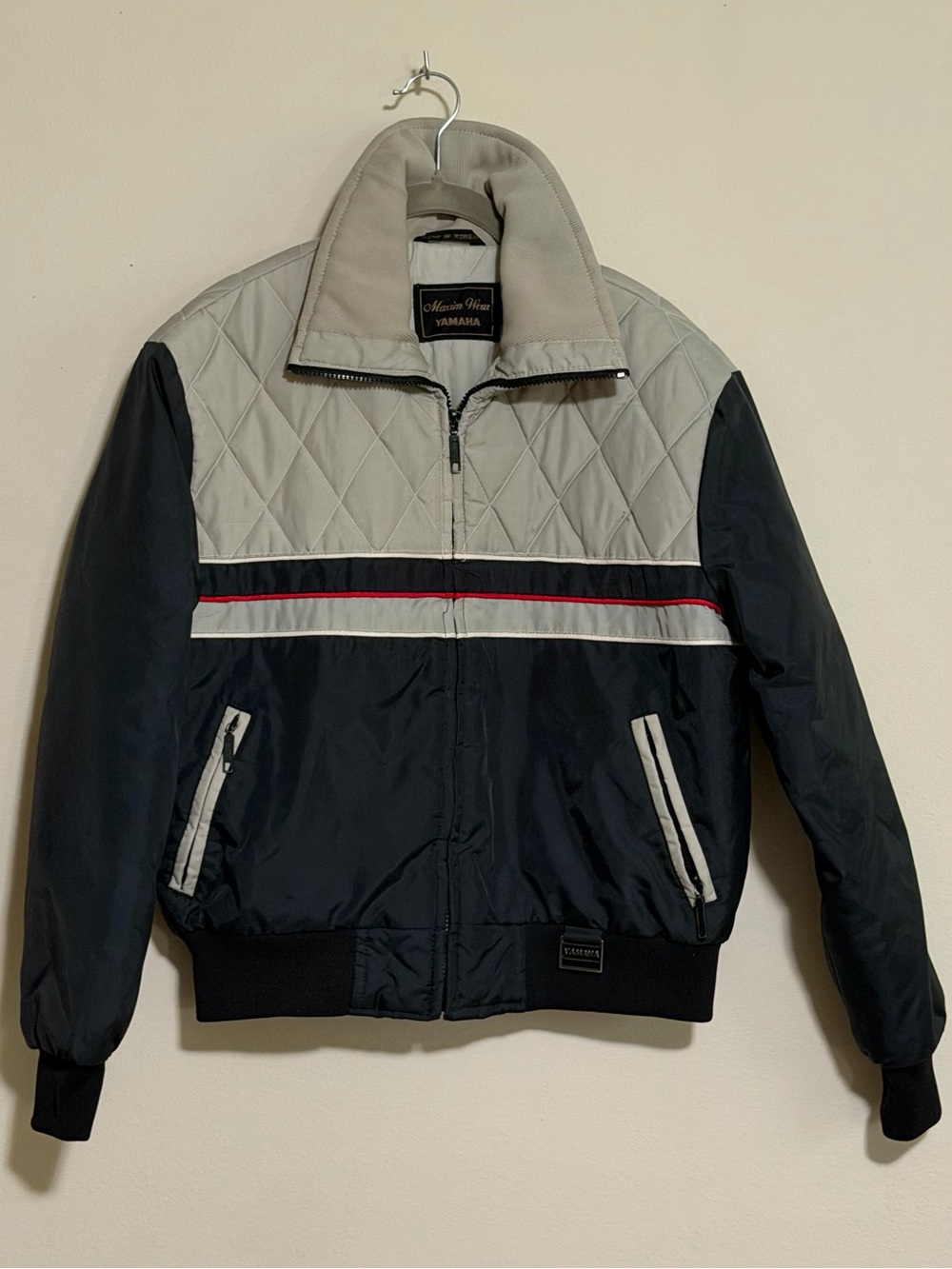 Vintage Yamaha Quilted Panel Racing Bomber Jacket